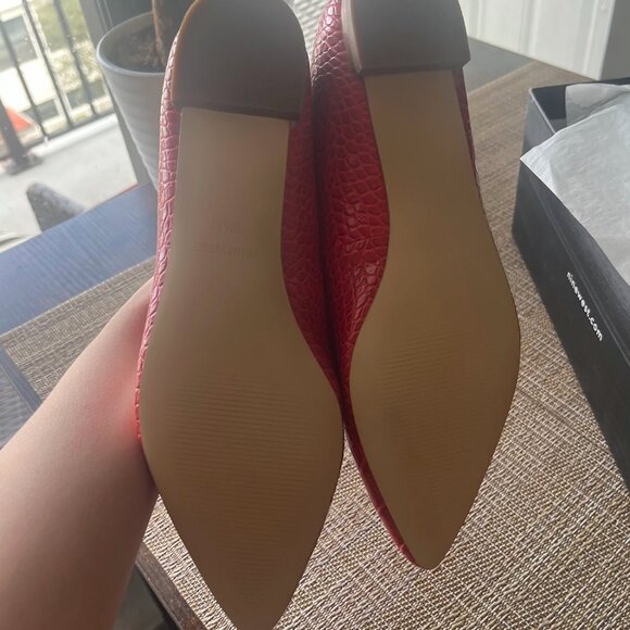 Nine West Abay Smoking Flats Red Croc - Picture 4 of 5